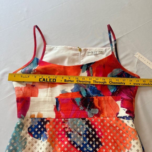 Trina Turk Julietta Floral Laser-Cut Sheath Dress Spaghetti Strap Sz12 - Picture 13 of 16